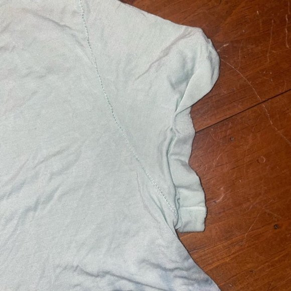 AE Soft and Sexy Oversized Flowy Blue Tie Dye Short Sleeve V Neck Low Cut Shirt - Picture 7 of 9